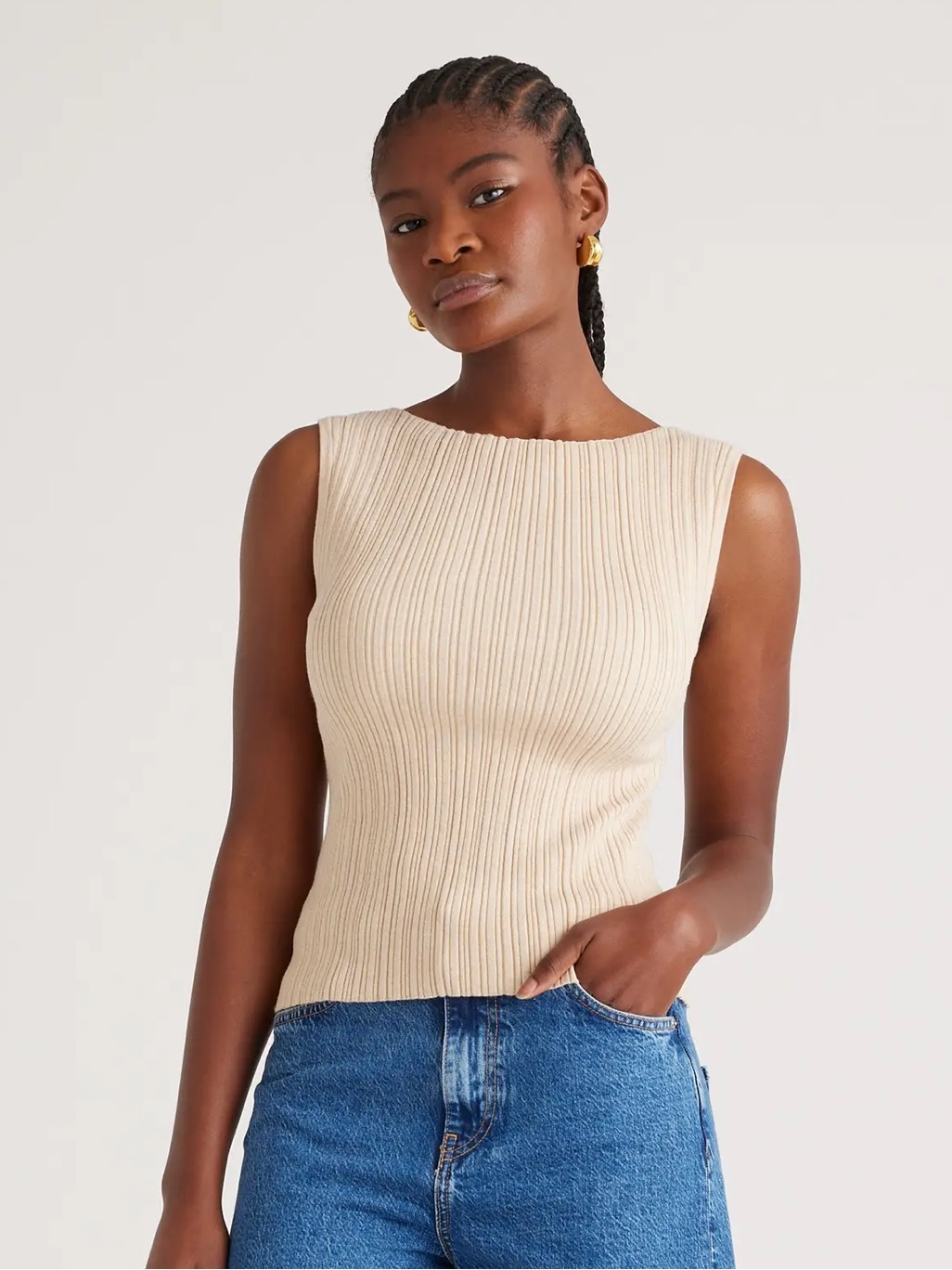 Quince Cotton Cashmere Ribbed Tank